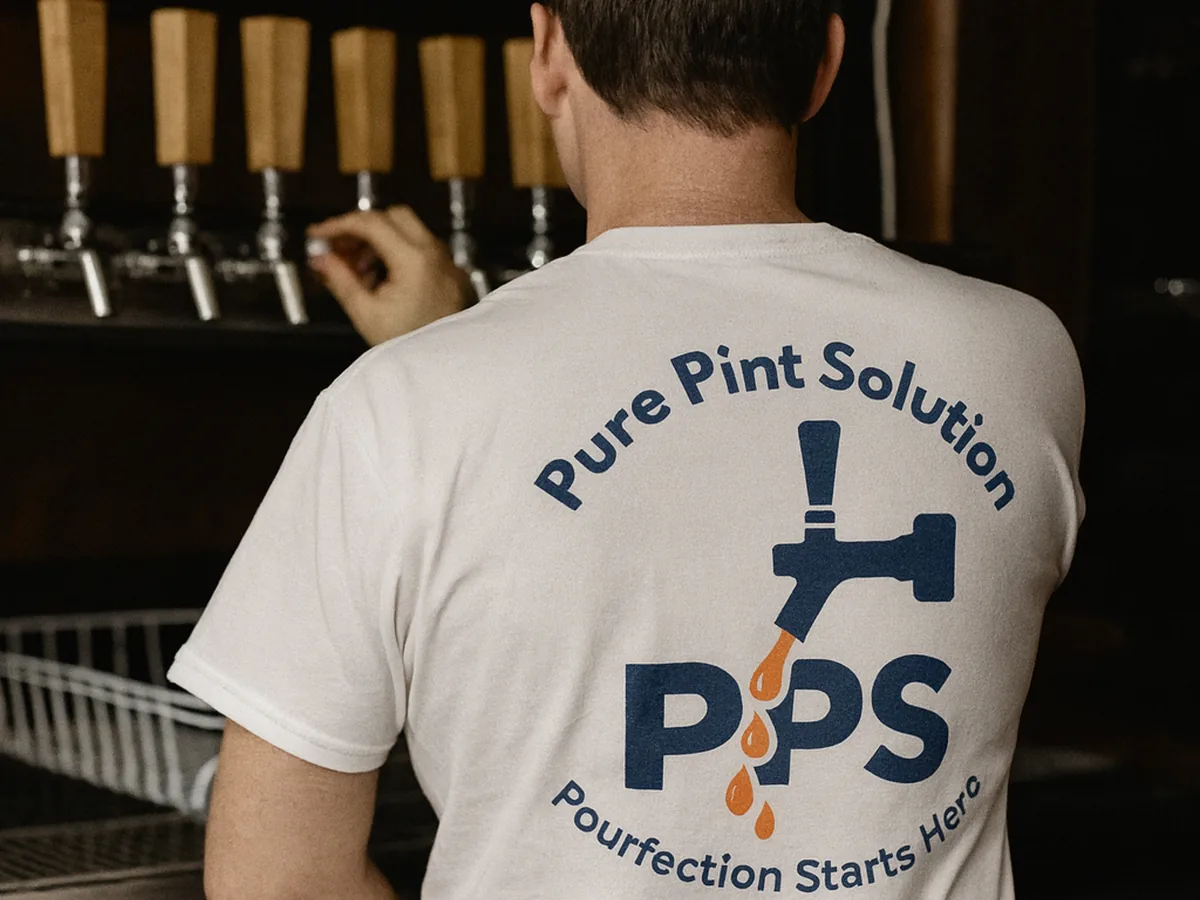 Pure Pint Solution professional working at a draft beer tower